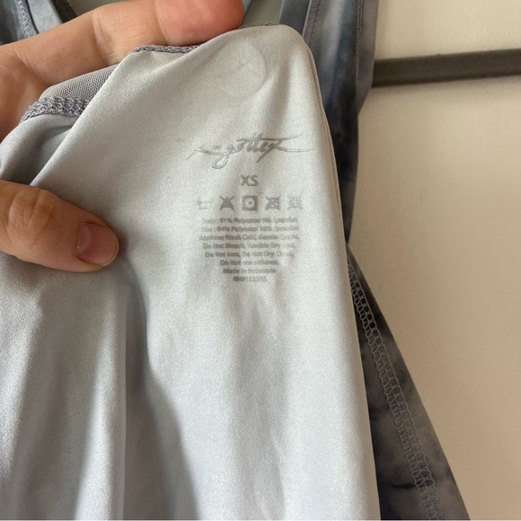 Gottex Studio Tie-Dye Racerback Tank XS | Gray Mesh Back Activewear Top Workout - Picture 3 of 7